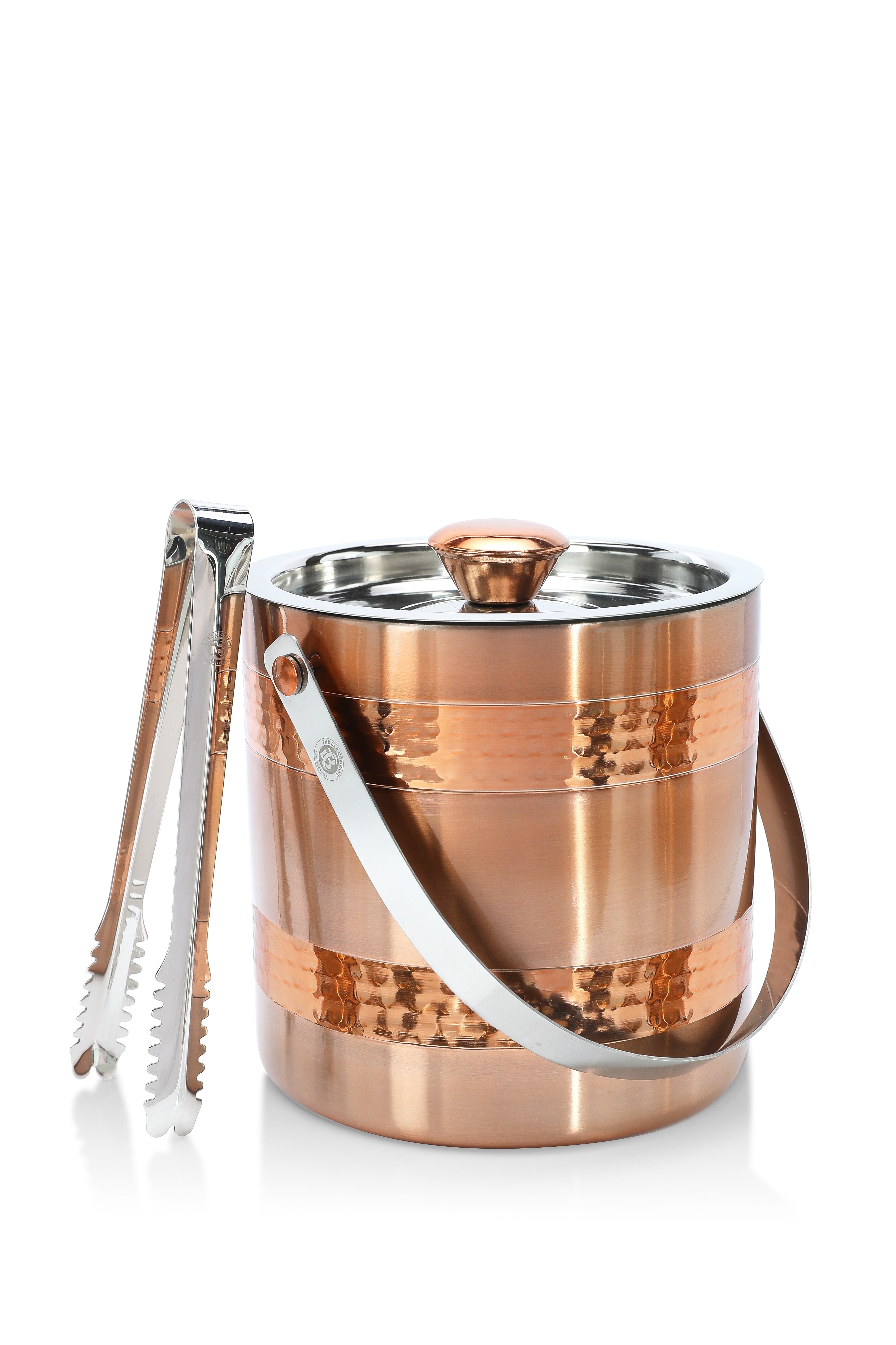 Elara Rose Gold Chill Bucket -Hammered Steel Luxury Edition