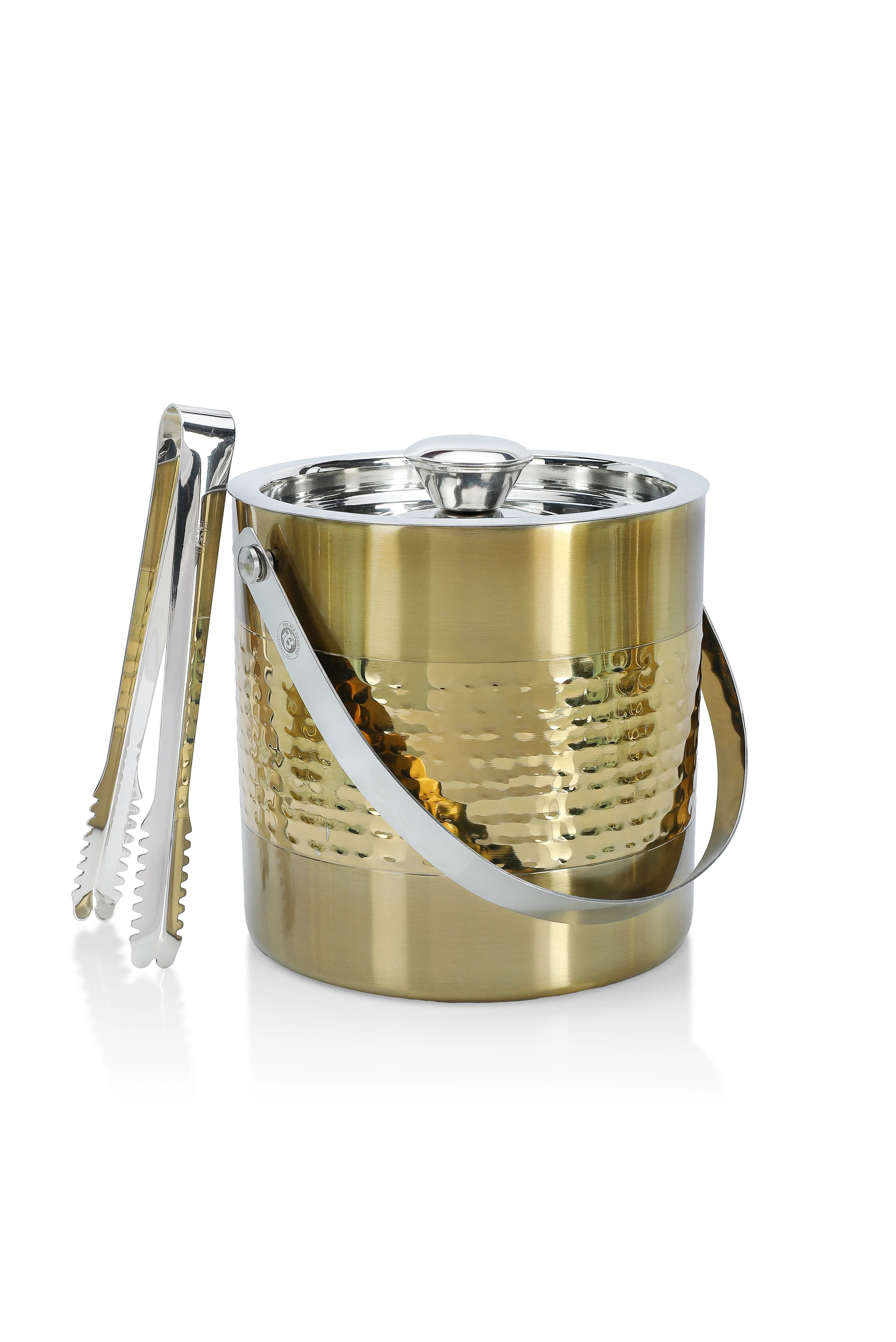 BarElite Hammered Stainless Steel with Gold Detail & Tong