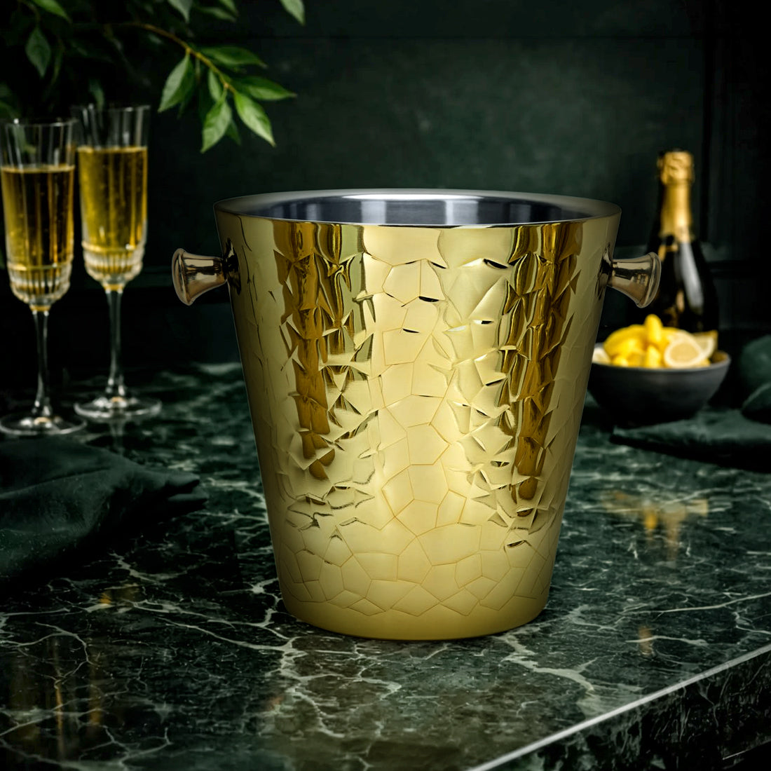 Luxury Croco Gold Wine & Champagne Chiller Bucket