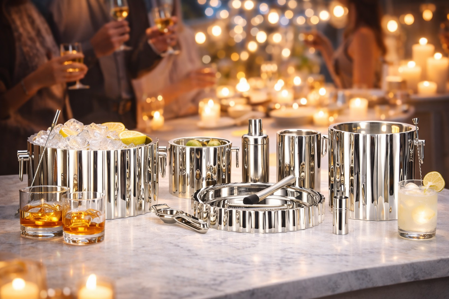 Party Essentials Barware | Premium Ice Buckets & Cocktail Accessories