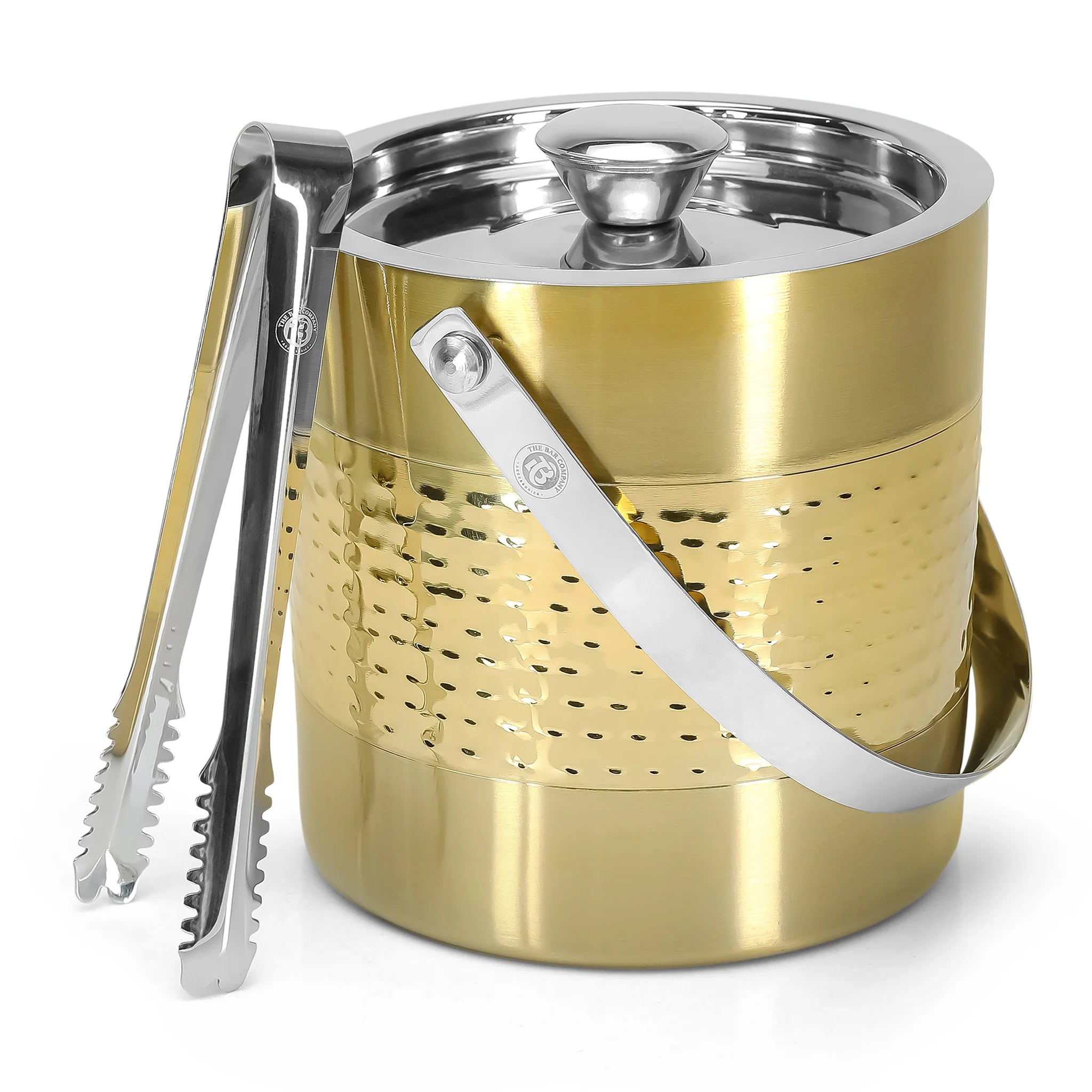 Stainless Steel Insulated Ice Bucket with Ice Scope and with Ice Tong