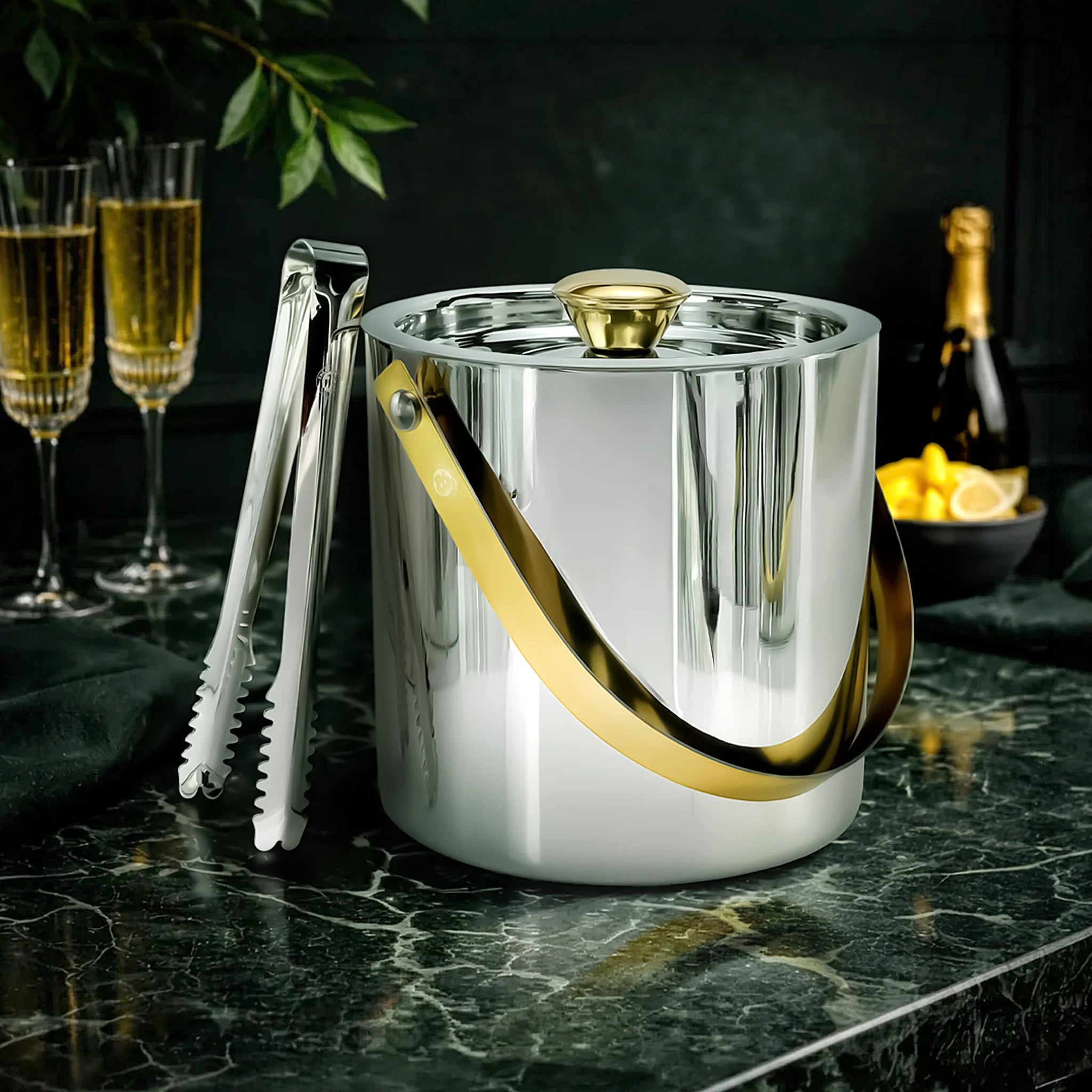 Vintage_Double_Wall_Ice_Bucket_Mirror_Polished_with_Golden_Handle